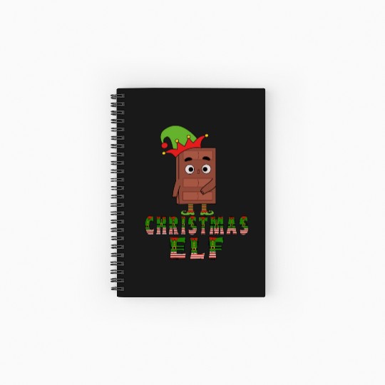 Christmas Elf Funny Choco Christmas Spiral Notebooks   Ruled Line