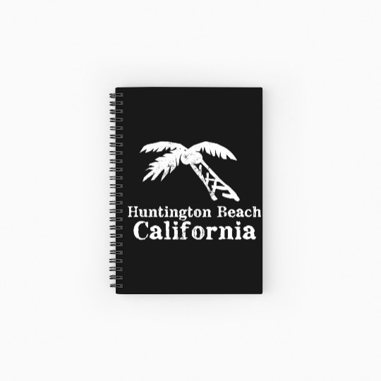 Huntington Beach California Palm Tree Souvenirs Spiral Notebooks   Ruled Line