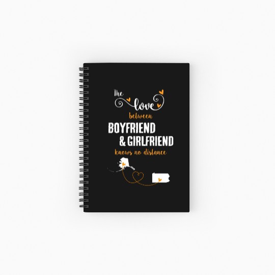 Love Between BF And GF Alaska To Pennsylvania Gift Spiral Notebooks   Ruled Line