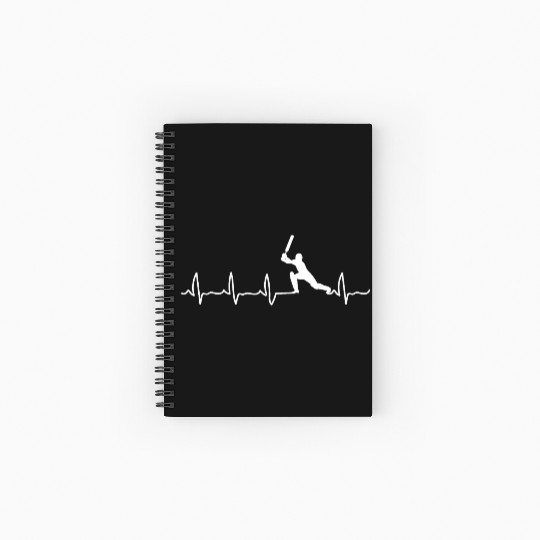 Cricket Player Cricket Heartbeat Cricket Player Spiral Notebooks   Ruled Line