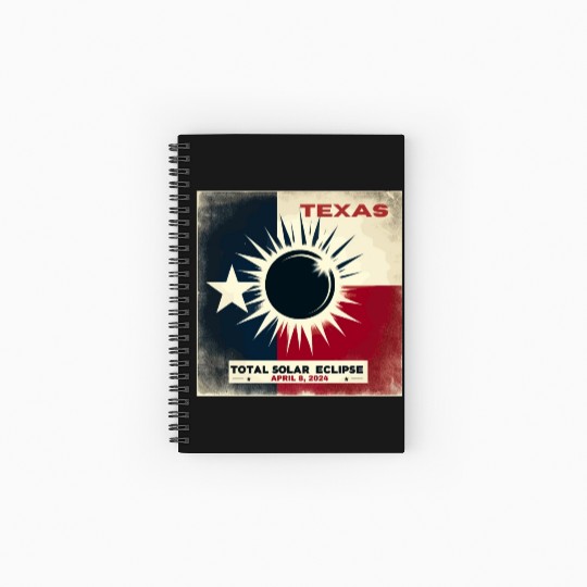 Texas Total solar eclipse 2024 Spiral Notebooks   Ruled Line
