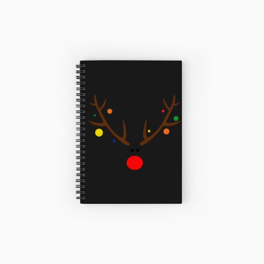 Stylised reindeer with Christmas decorations Spiral Notebooks   Ruled Line