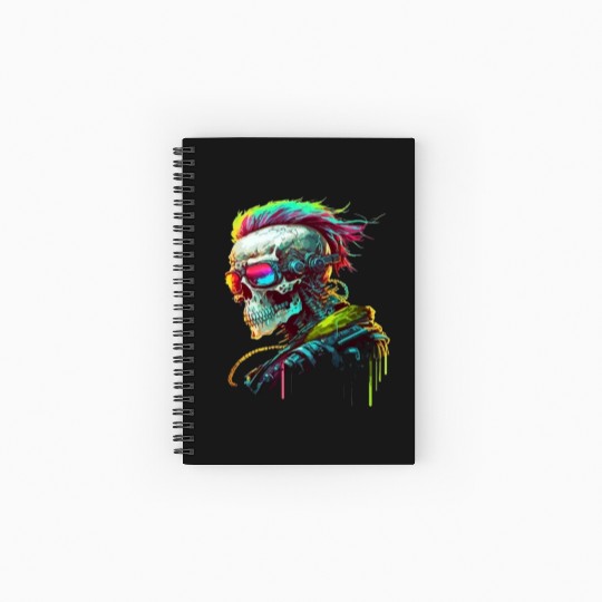 Cyberpunk Skull Spiral Notebooks   Ruled Line