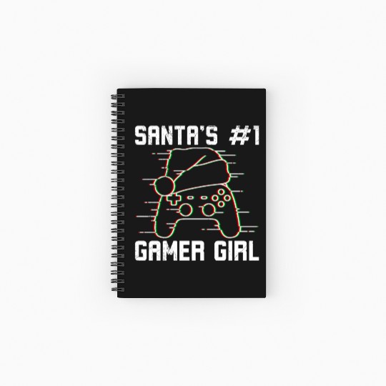 Santa's Number 1 Gamer Girl Christmas Gambling Spiral Notebooks   Ruled Line