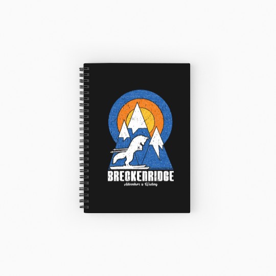 Retro Breckenridge Ski White Fox Spiral Notebooks   Ruled Line
