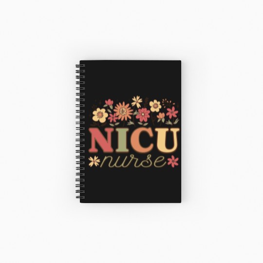 NICU Nurse Floral Tribute Spiral Notebooks   Ruled Line
