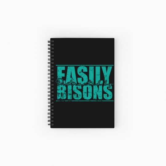 Easily Distracted by Bisons Animal Spiral Notebooks   Ruled Line