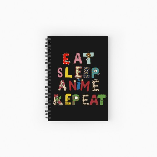 Eat Sleep Anime repeat Spiral Notebooks   Ruled Line