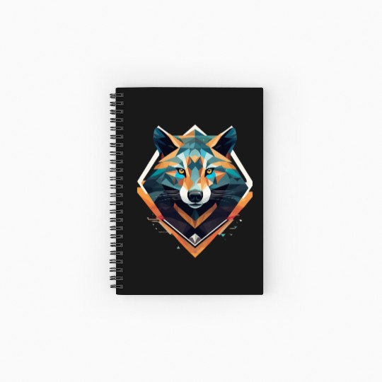 animal Low-Poly fox art Rules Spiral Notebooks   Ruled Line