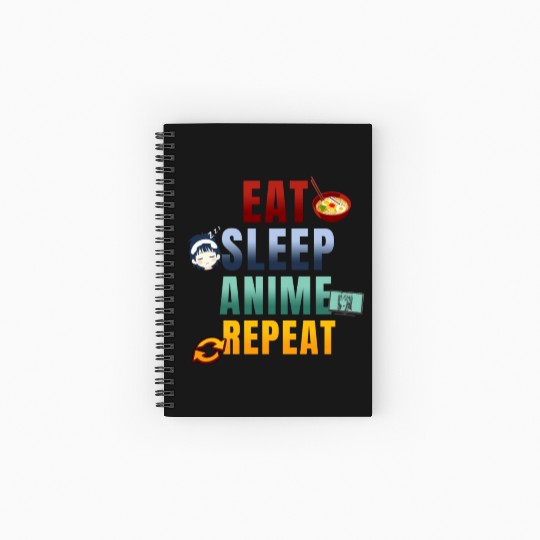 Eat Sleep Anime Repeat Cute Manga Animes Spiral Notebooks   Ruled Line