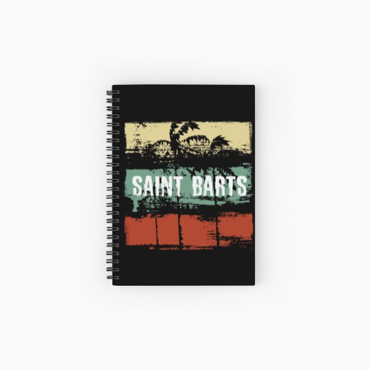 Saint Barts Artistic Vacation Souvenir Abstract Spiral Notebooks   Ruled Line