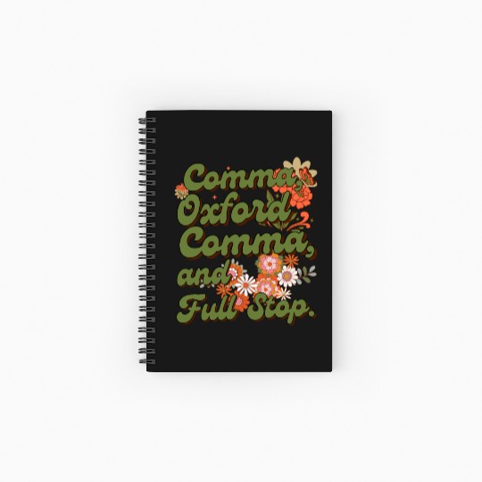 Oxford comma. For grammar students and teachers Spiral Notebooks   Ruled Line