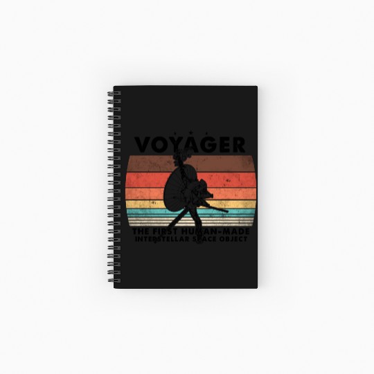 Voyager 1977 Retro Space Probe Mission Spiral Notebooks   Ruled Line