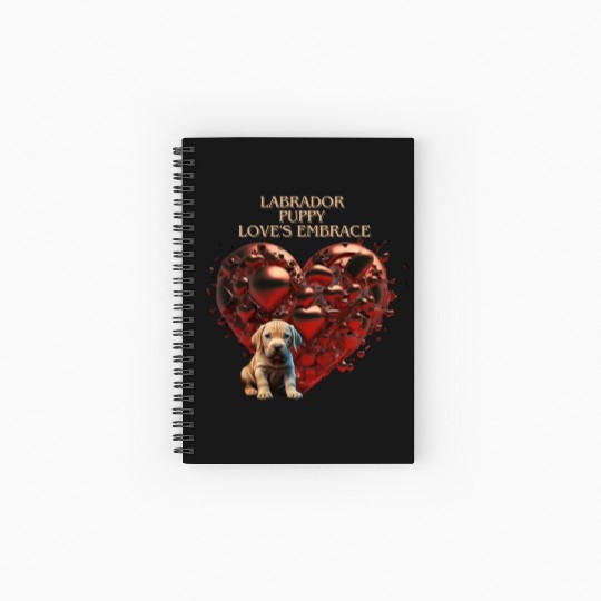 Valentine's day: Labrador Puppy Love's Embrace Spiral Notebooks   Ruled Line