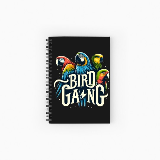 Bird Gang Parrot Funny Birder Flock Owner Macaw Spiral Notebooks   Ruled Line