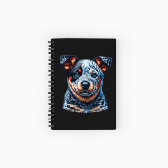 Playful Cattle Pup - Australian Cattle Dog Puppy Spiral Notebooks   Ruled Line