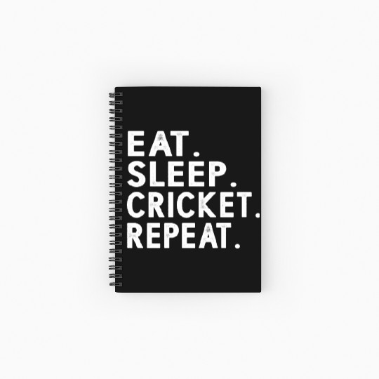 Eat Sleep Cricket Repeat Funny Cricket Sport Game Spiral Notebooks   Ruled Line