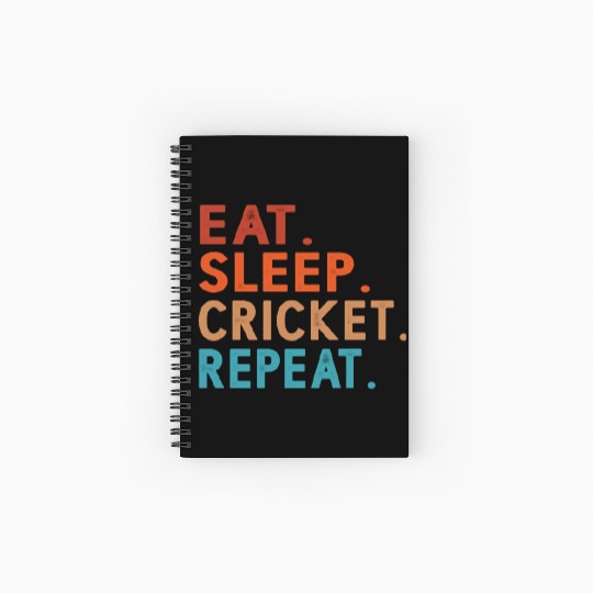 Eat Sleep Cricket Repeat Funny Spiral Notebooks   Ruled Line