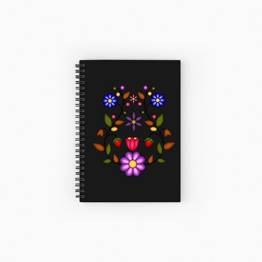 Native Ojibwe Floral with Anishinaabe Flowers Spiral Notebooks   Ruled Line
