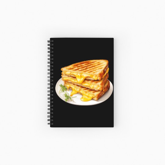 Plate of Grilled Cheese Sandwich Spiral Notebooks   Ruled Line