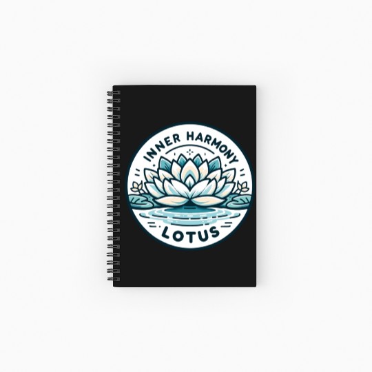 Inner Harmony Lotus - Serene Water & Flower Design Spiral Notebooks   Ruled Line