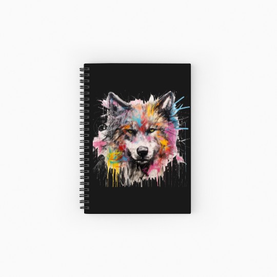 Grafitti Wolf Spiral Notebooks   Ruled Line