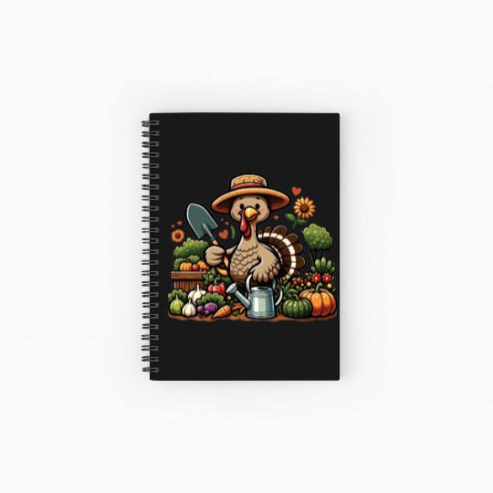 Thanksgiving Garden Turkey Gardener Vegetable Spiral Notebooks   Ruled Line