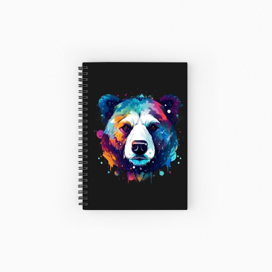 Cool Colorful Galaxy Bear Spiral Notebooks   Ruled Line