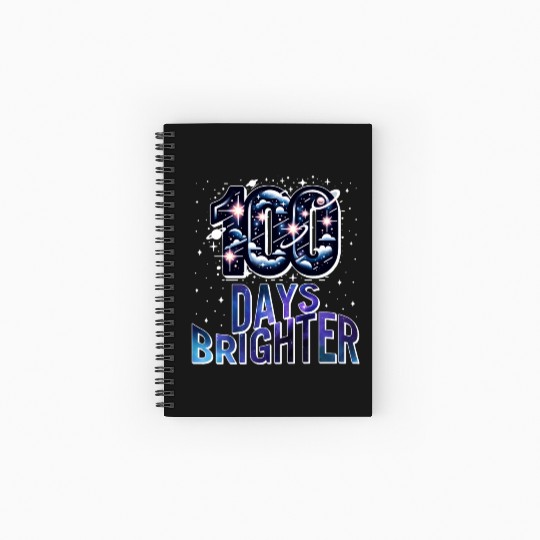 School Spiral Notebooks   Ruled Line, 100 Days Brighter Stars Galaxy