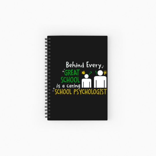 Great School and Caring School Psychologist Spiral Notebooks   Ruled Line
