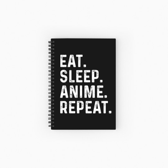 Eat Sleep Anime Repeat Gift for Manga Fans Spiral Notebooks   Ruled Line