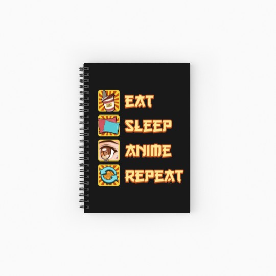 funny eat sleep anime repeat the perfect presents Spiral Notebooks   Ruled Line