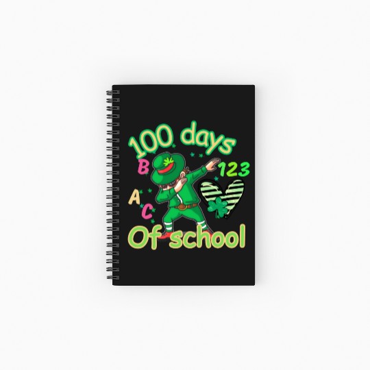 100 days of school kids shamrock dubbing Spiral Notebooks   Ruled Line