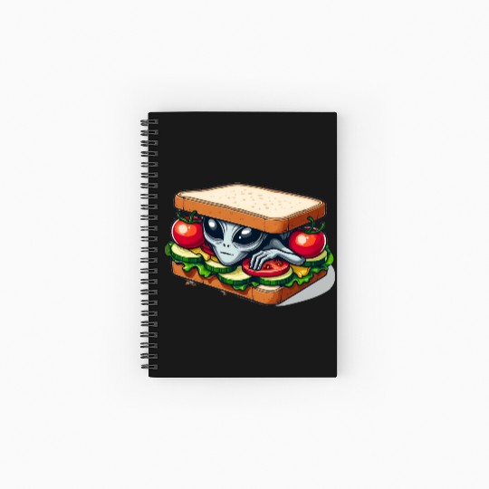 Alien Hiding in a Sandwich Spiral Notebooks   Ruled Line