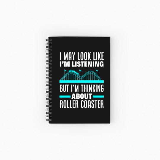 Roller Coaster Wooden Coaster Amusement Park Spiral Notebooks   Ruled Line
