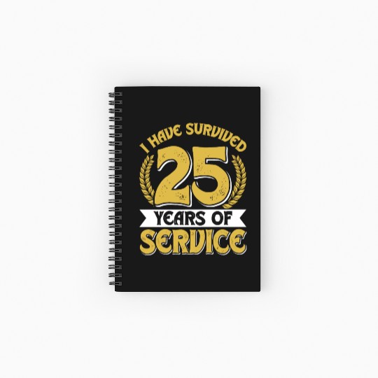 Service Anniversary Survived 25 Years of Service Spiral Notebooks   Ruled Line
