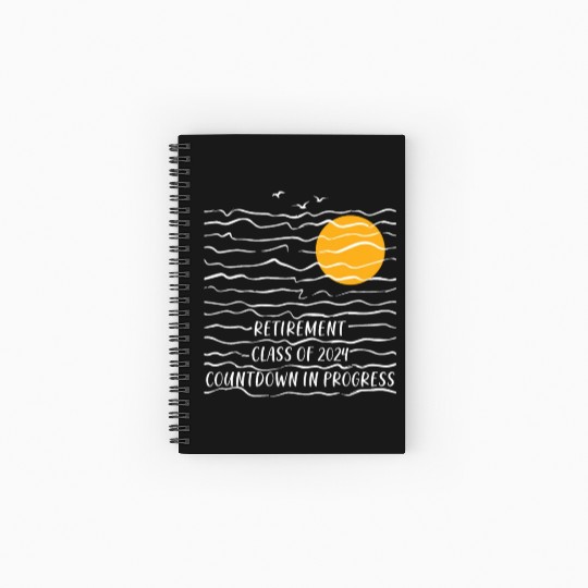 2024 Retirement Countdown Beach Spiral Notebooks   Ruled Line