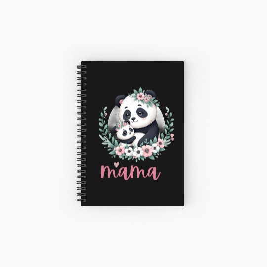 Panda Lover I Mama Panda And Cub Mother's Day Spiral Notebooks   Ruled Line
