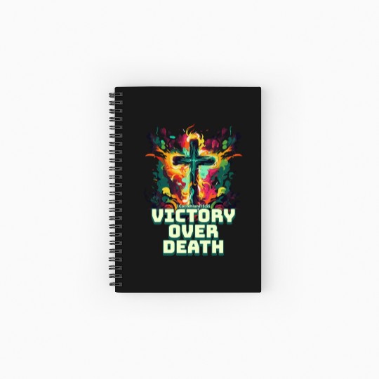 VICTORY OVER DEATH Easter Design Spiral Notebooks   Ruled Line