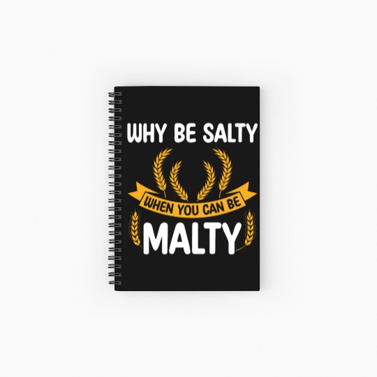 Salty or Malty Craft Beer Humor Spiral Notebooks   Ruled Line