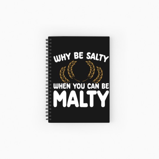 Salty or Malty Craft Beer Humor Spiral Notebooks   Ruled Line