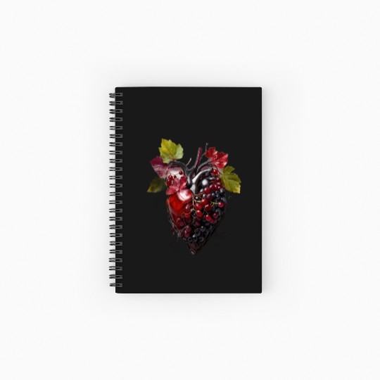 Default Human heart made with wine and red grape Spiral Notebooks   Ruled Line