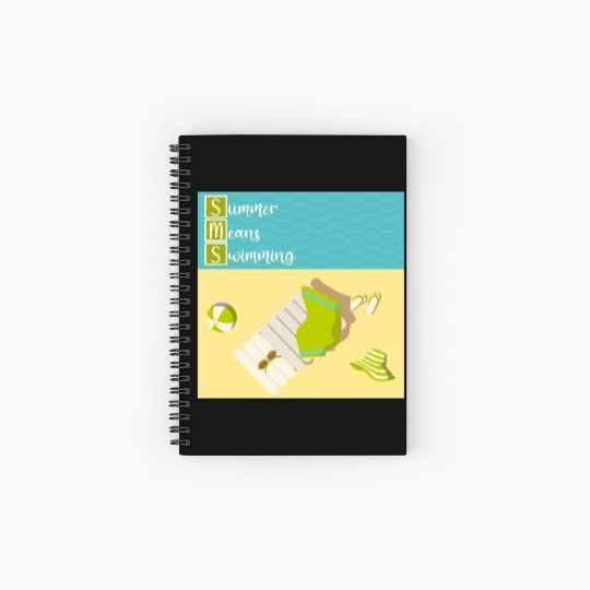Summer means swimming beach scene Spiral Notebooks   Ruled Line