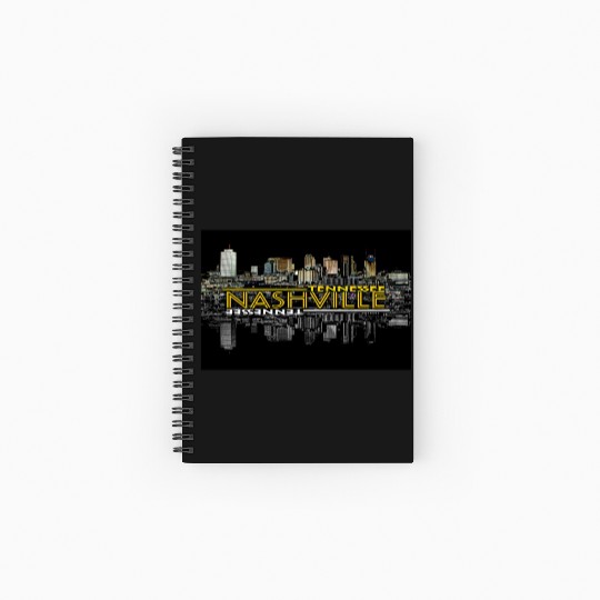 Nashville Tennessee Neon Glow Reflective Skyline Spiral Notebooks   Ruled Line