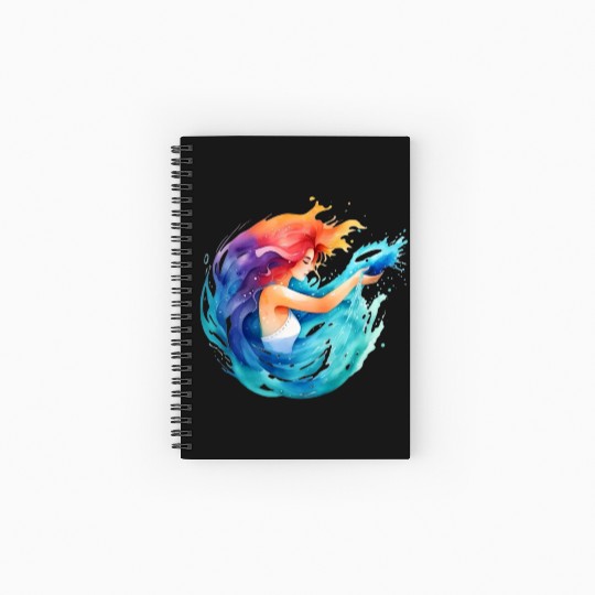 Color splash zodiac: Aquarius Spiral Notebooks   Ruled Line