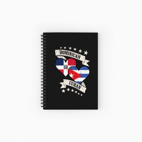 Dominican Cuban Heart Flags Dominican Republic Cub Spiral Notebooks   Ruled Line