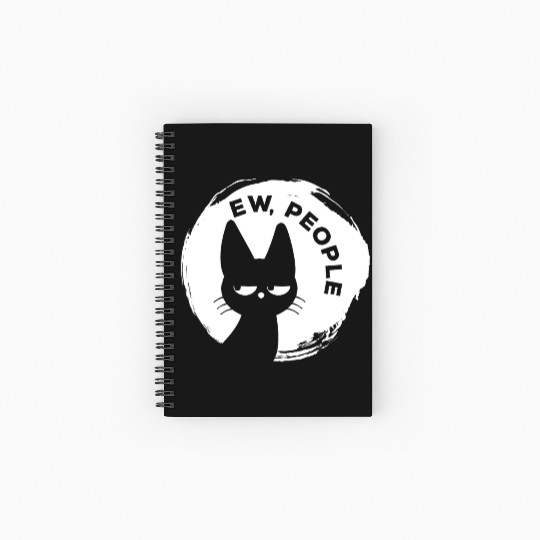 Funny Cat - Ew People Spiral Notebooks   Ruled Line