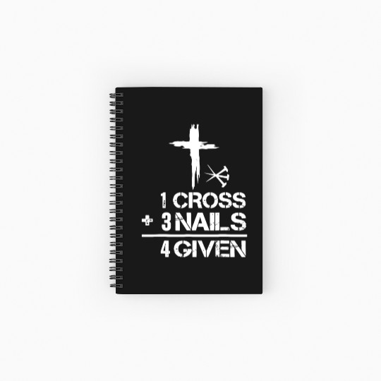 1 Cross 3 Nails Forgiven Christian Easter Spiral Notebooks   Ruled Line