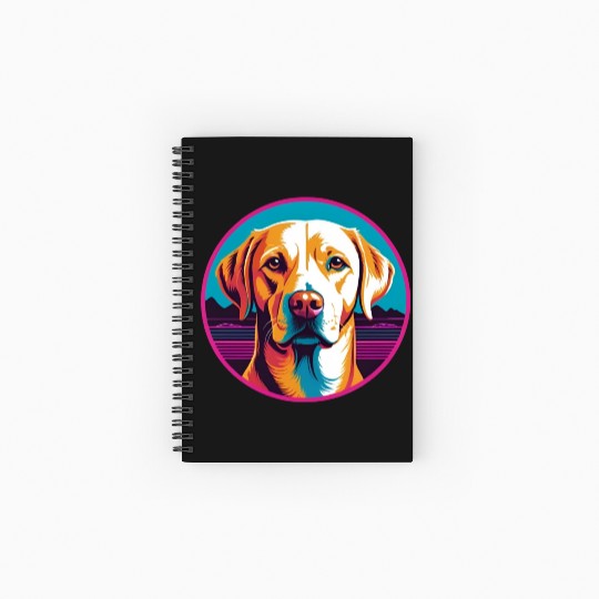 Synthwave Labrador Retriever 2 Spiral Notebooks   Ruled Line