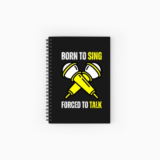 Born To Sing Funny Singer Voice Singing Microphone Spiral Notebooks   Ruled Line
